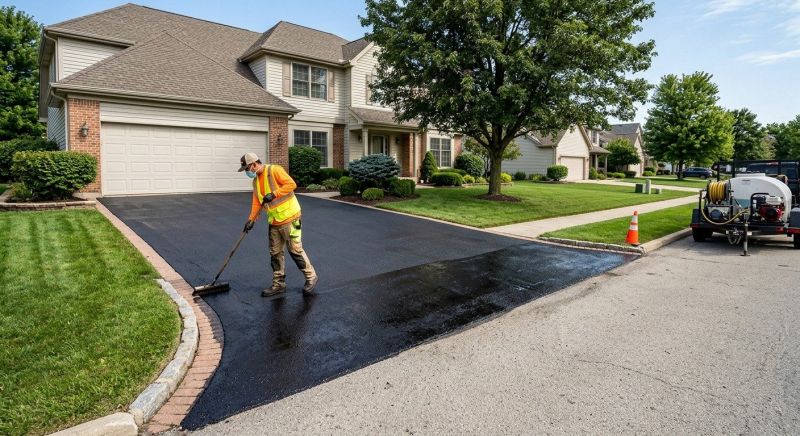 Hot Tar Driveway Sealing in Columbus, OH